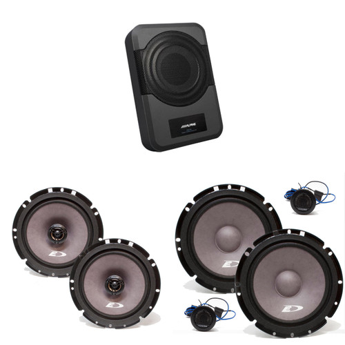 Alpine Powered Subwoofer & 6.5" Component Speakers, 6.5" Coax Audio Upgrade , SXE-1726S, SXE-1751S, PWE-S8