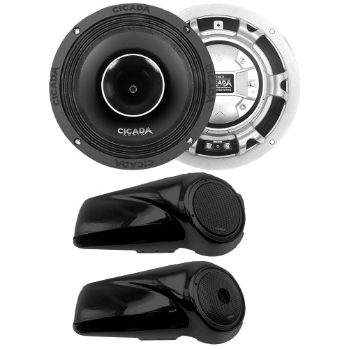 Cicada Audio CH8.2 - Coaxial Horn 8-inch - 2 Ohm with 14CHDLID8R - H-D 2014-2023 8-inch Lid Paintable