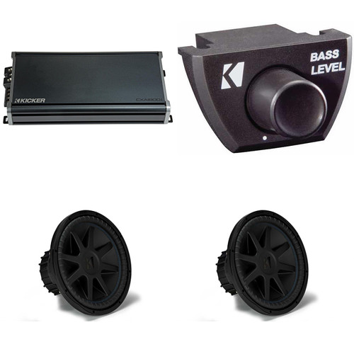 Kicker (2) 44CVX154 CompVX 15" Sub, Dual 4-Ohm & 46CXA18001 Amplifier w/ Bass Knob Bundle