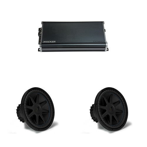 Kicker (2) 44CVX154 CompVX 15" Sub, Dual 4-Ohm & 46CXA18001 Amplifier