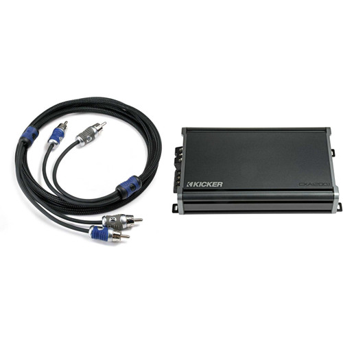 KICKER CXA1200.1 1200 Watt Mono Amp & 5 M. RCA Bundle