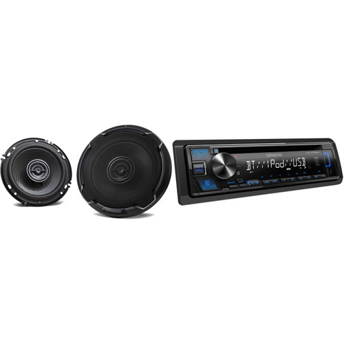 Kenwood KDC-BT282U CD Receiver w/ Bluetooth, 13-Band EQ with 1 Pair of Kenwood KFC-1696PS 6-1/2" 2-Way Speaker System