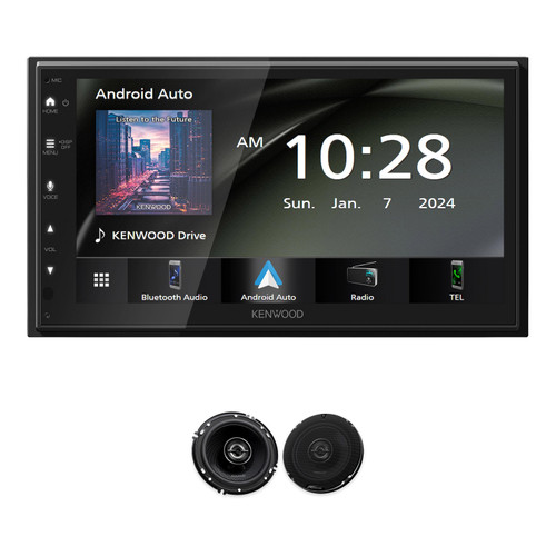 KENWOOD DMX40S Digital Car Stereo (50W x 6-Ch), Apple CarPlay & Android Auto Compatible, Bluetooth-Enabled Head Unit | Plus KENWOOD KFC-1698RS 6-1/2" 2-Way Car Speakers