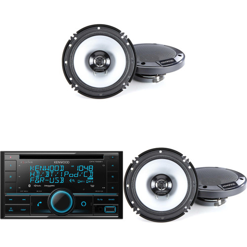 Kenwood eXcelon DPX795BH Bluetooth USB Double DIN CD receiver with 2 Pairs of KFC-1666S 6-1/2" 2-way Speaker System