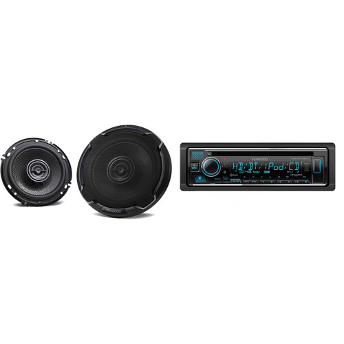 Kenwood KDC-BT782HD CD Receiver with Bluetooth with 1 Pair of Kenwood KFC-1696PS 6-1/2" 2-Way Speaker System