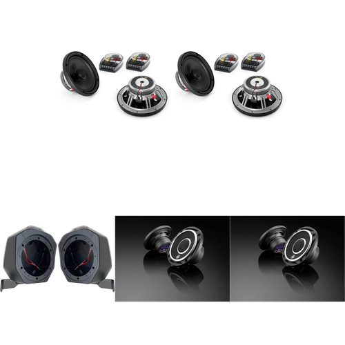JL Audio Bronco Interior Speaker bundle 2021 & Up Ford Bronco Front and Rear (2) C2 4" (2) C5 6.5" Coaxial Bundle & BR-B65U 6.5" Rear Speaker-Pod Add Ons
