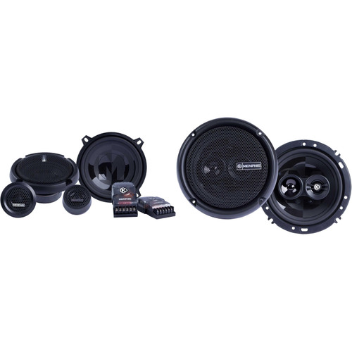 Memphis Audio PRX50C Power Reference Series 5.25" Component Speakers With 1" Tweeters - Pair with PRX603 Power Reference Series 6.5" 3-Way Coaxial Speakers With Swivel Tweeters - Pair
