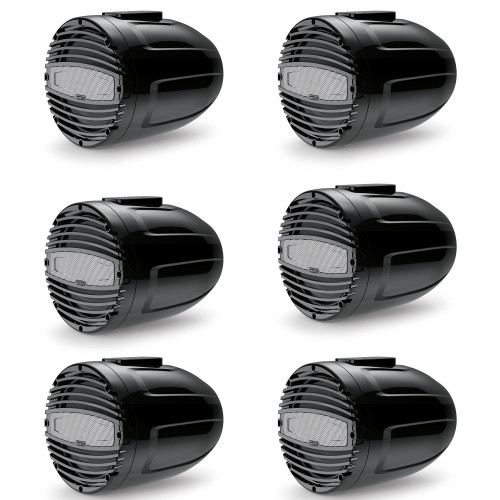 Hertz 3 Pair of HTX-8-M-FL-C Marine 8" Black Coaxial Flat Mount Tower Speakers