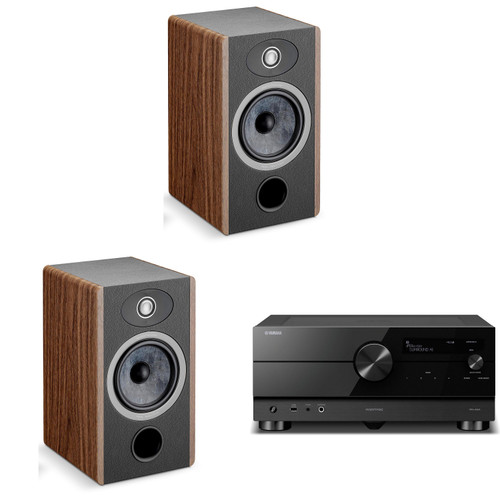 Focal Vestia No1 Dark Wood Bookshelf Speakers, Pair, with RX-A6A 9.2-Channel Receiver Bundle
