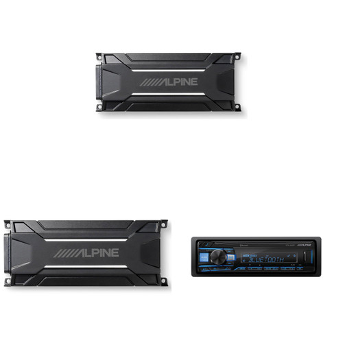 Alpine UTE-63BT Receiver & KTA-30FW 4-Channel & KTA-30MW Mono Weather Resistant Tough Power Pack Amplifier Bundle