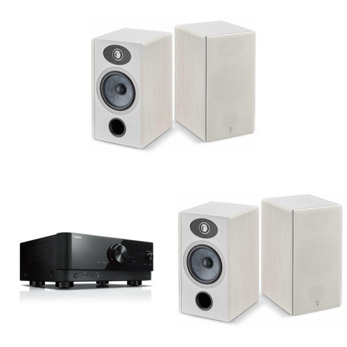 Focal Bundle: a Pair of Vestia No1 Light Wood Bookshelf Speakers, with RX-V4ABL AV Receiver
