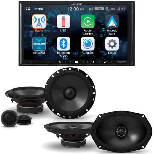 Alpine ILX-W650 Digital Indash Receiver with Alpine S-S65C Type S 6.5" Component and S-S69 6x9" Coax