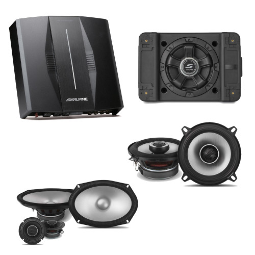 Alpine PXE-C80-88 OPTIM8 8-Channel Hi-Res DSP Amplifier w/ SS-SB12 Subwoofer, S2-S69C & S2-S50 Bundle