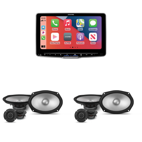 Alpine ILX-F509 Halo9 9" Multimedia Touchscreen Receiver & 2 Pairs Alpine S2-S69C Type S 6x9" Component Speakers