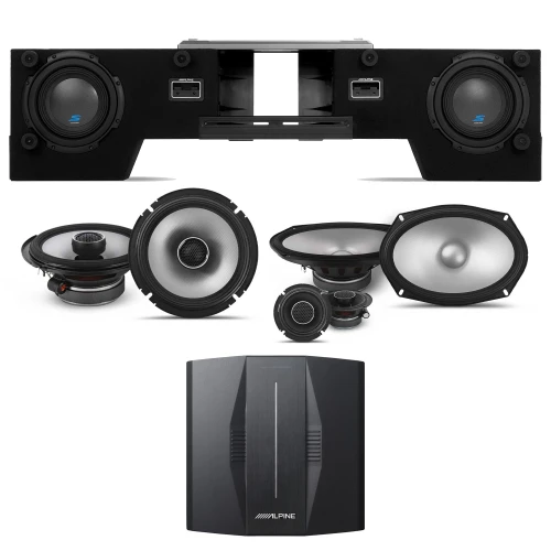 Alpine PXE-C80-88 OPTIM8 8-Channel Hi-Res Digital Sound Processor Amplifier w/ S-DB8V-TRK Dual 8” Preloaded Truck Sub Enclosure & S2-S69C 6x9" & 65 6.5" Comp / Coaxial Bundle
