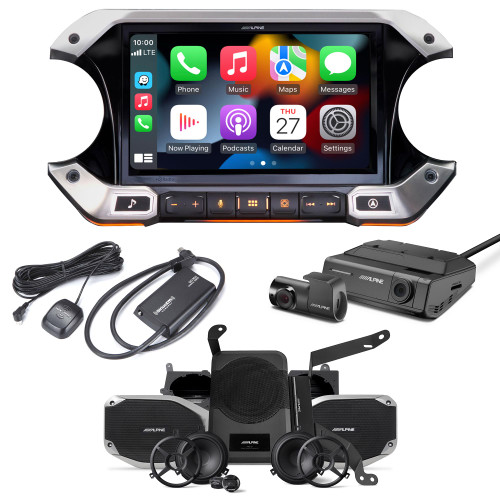 Alpine JL Wrangler i509-WRA-JL 9-inch Weather-Resistant Digital Media Receiver with CarPlay Android Auto, Sirius Tuner, Dash Camera and Complete Sound Upgrade Package Wrangler Gladiator