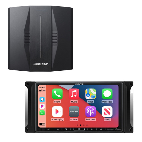 Alpine i407-WRA-JK 7-Inch Restyle w/ CarPlay and Android Auto Wrangler 07-17 & PXE-C80-88 OPTIM8 8-Channel Hi-Res DSP Amp Bundle