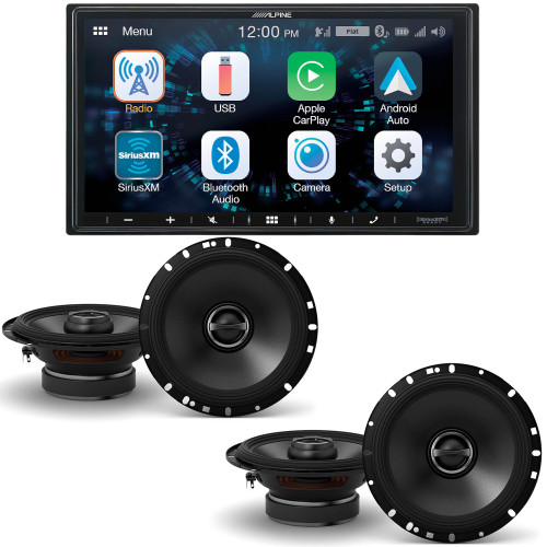 Alpine ILX-W650 Digital Indash Receiver with Two Pairs Alpine S-S65 Type S 6.5" Coax