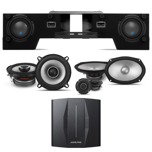 Alpine PXE-C80-88 OPTIM8 8-Channel Hi-Res Digital Sound Processor Amplifier w/ S-DB8V-TRK Dual 8” Preloaded Truck Sub Enclosure & S2-S69C 6x9" & 5.25" Comp / Coaxial Bundle