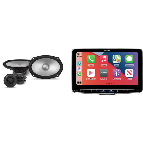 Alpine ILX-F509 Halo9 9" Multimedia Touchscreen Receiver & 1 Pair Alpine S2-S69C Type S 6x9" Comp Speakers