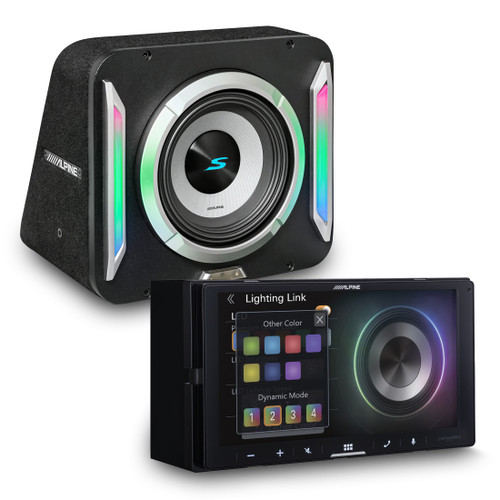 Alpine ILX-W670 Receiver & S2-SB8 PrismaLink™ S2-Series sealed 8" subwoofer with Built-In RGB lighting Bundle