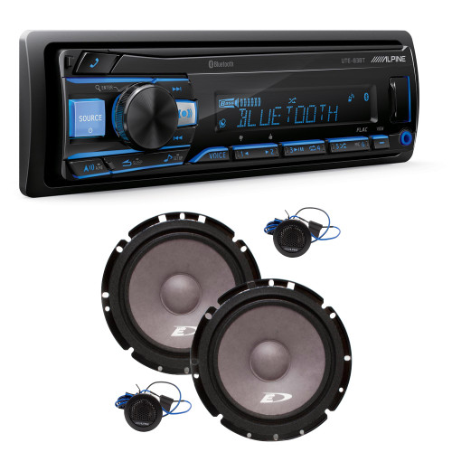 Alpine UTE-83BT Receiver with SXE-1751S 6.5in Component Speakers