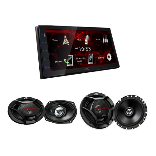JVC 6.8in Bluetooth Stereo + 6.75in + 6x9 Speaker Bundle