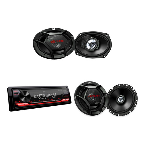 JVC Bluetooth Stereo + 6.75in + 6x9 Car Speaker Bundle