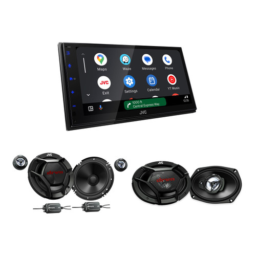 JVC Wireless CarPlay + 6.5 Component + 6x9 Speaker Bundle