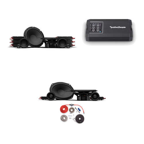 Rockford P3V2-65 and P3V2-69C2 Speakers with T400X4AD Amp Kit