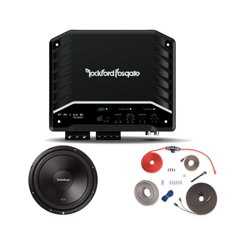 Rockford R2D4-12 12in Sub, R2-500X1 Amp and RFK8X 8GA Kit