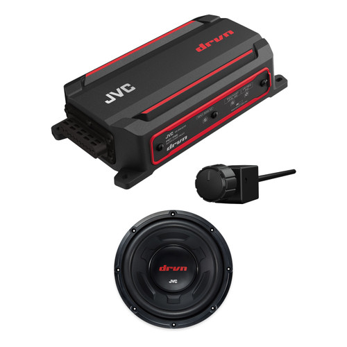JVC 12in DRVN Subwoofer + Compact Mono Amplifier Bundle