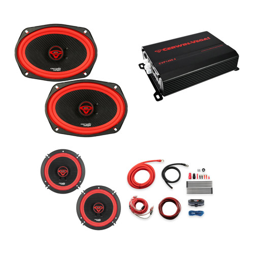 Cerwin Vega CVP1400.4 Amp + V652 6.5 + V692 6x9 + 4GA OFC Kit