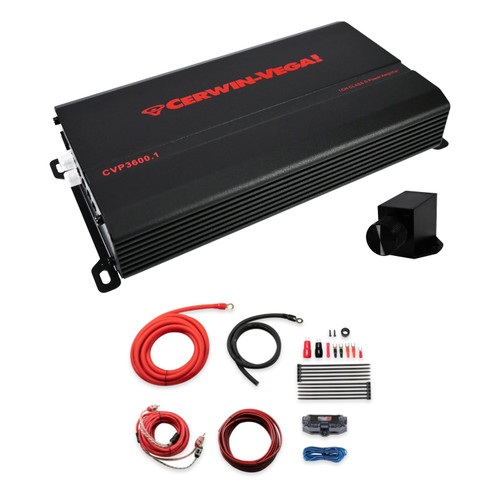 Cerwin Vega CVP3600.1 Mono Amp + 4GA OFC Wiring Kit