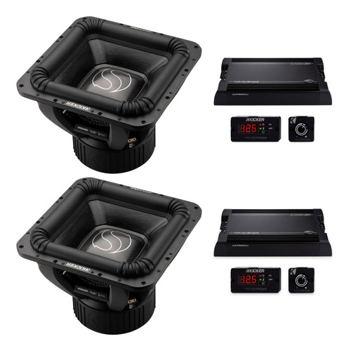 Kicker Dual SoloXS 18" Subs + Dual Warhorse 3600W Amps