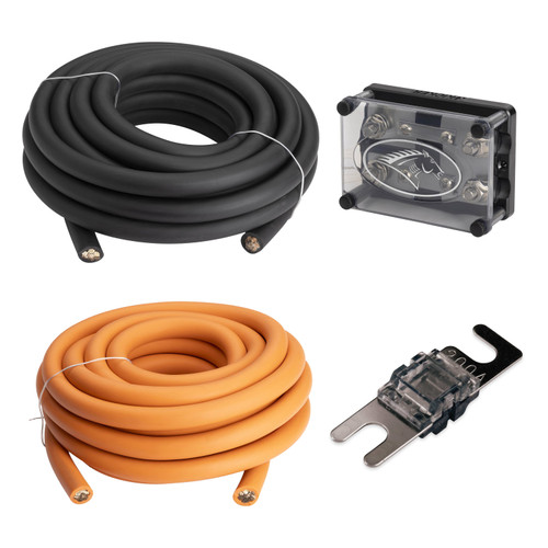 Kicker Warhorse WXA1000.4 1/0 AWG 200A Amp Wiring Kit
