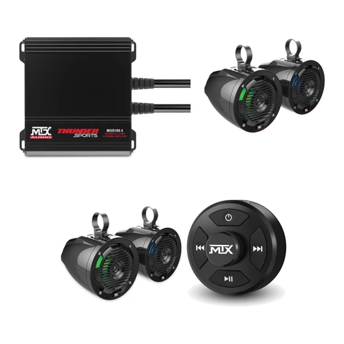 MTX AWBTC Bluetooth + MUD100.4 Amp + 4 MUD65PL RGB UTV Pods