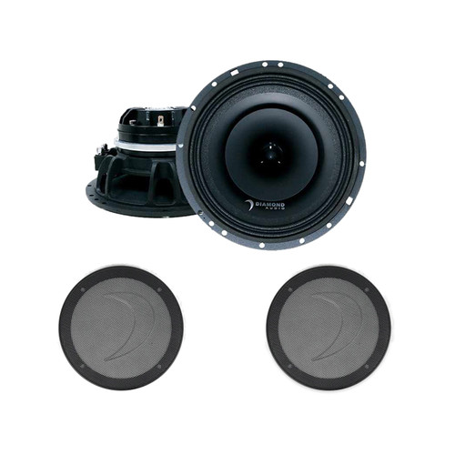 Diamond Audio MP654 6.5" Coaxial Speakers + (2) MPG65 Grilles