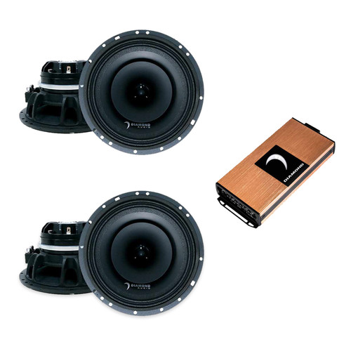 Diamond Audio (2) MP654 6.5" Speaker Pairs + MICRO4V2 4-Ch Amp
