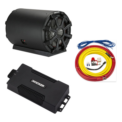 Kicker TB10 Weatherproof Sub with PXA600.1 Amp and 4GA Kit