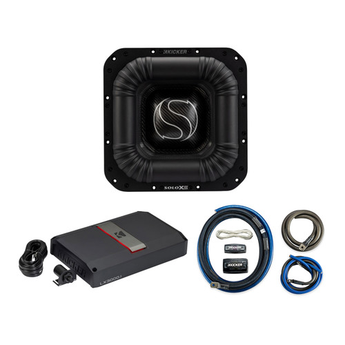 Kicker SoloXS 12" Sub with LX3000.1 Amp and 1/0GA Kit