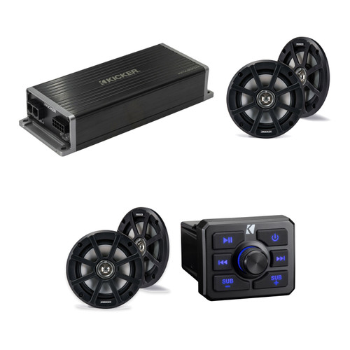 Kicker KBTR, KPX300.4 Amp and Four PSC65 Speakers