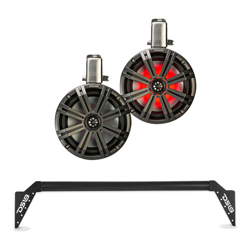 DS18 JL-TUBEUP/BK Jeep JLU Bar with 8 inch RGB Tower Speakers