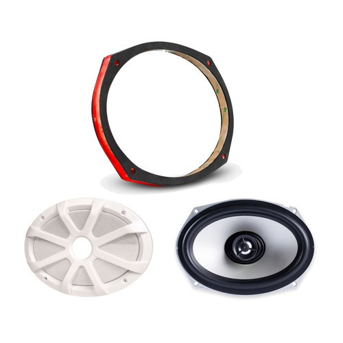 MXA69L Single 6x9" Speaker w/ White Grille and RGB LED Ring