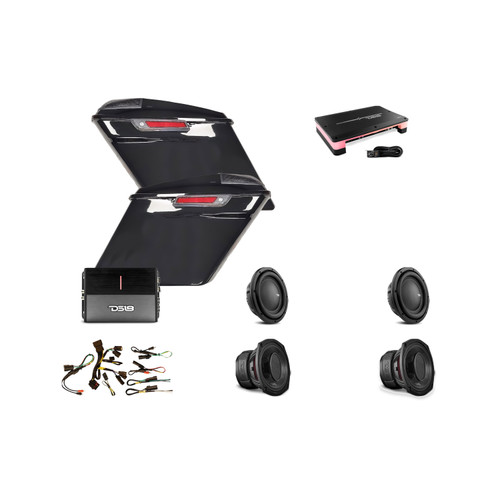 DS18 14-23 Harley Touring Extended Bag Dual 10" and 6x9 Audio Kit HY69