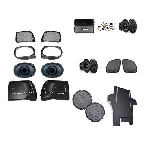 DS18 14-23 Harley Road Glide 4-Speaker Audio Kit - Diamond MP694 and Pro Front