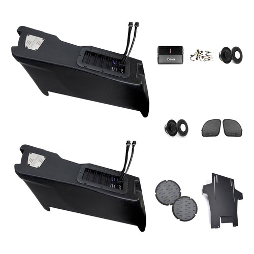 DS18 14-23 Harley Road Glide Front Audio and Dual Saddlebag Subwoofer Kit
