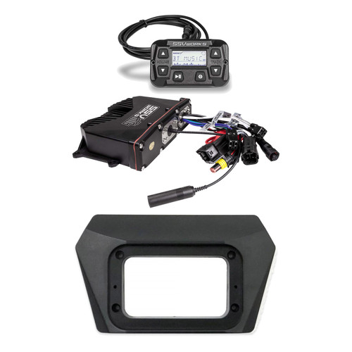 SSV Works RZ4-DM3 2019-2024 Polaris RZR Dash Mount Kit with MRB3 Panel mount Bluetooth Media Controller with LCD Display