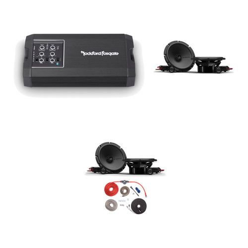 Rockford P2 High-Output 6.5 4-Speaker Kit 400W Amp & Install Kit