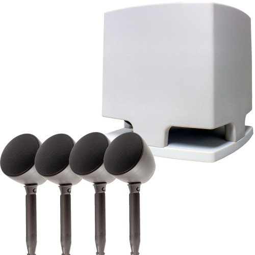 Current Audio CA-LZ100 UltraScape series 8" Tan Hardscape Subwoofer and 4 Landscape Satellite Speakers Package - Used, Acceptable